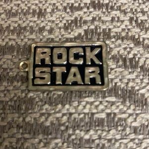 NEW Gold tone Reversible ROCKSTAR PENDANT